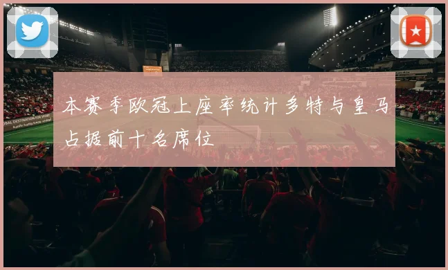 本赛季欧冠上座率统计多特与皇马占据前十名席位